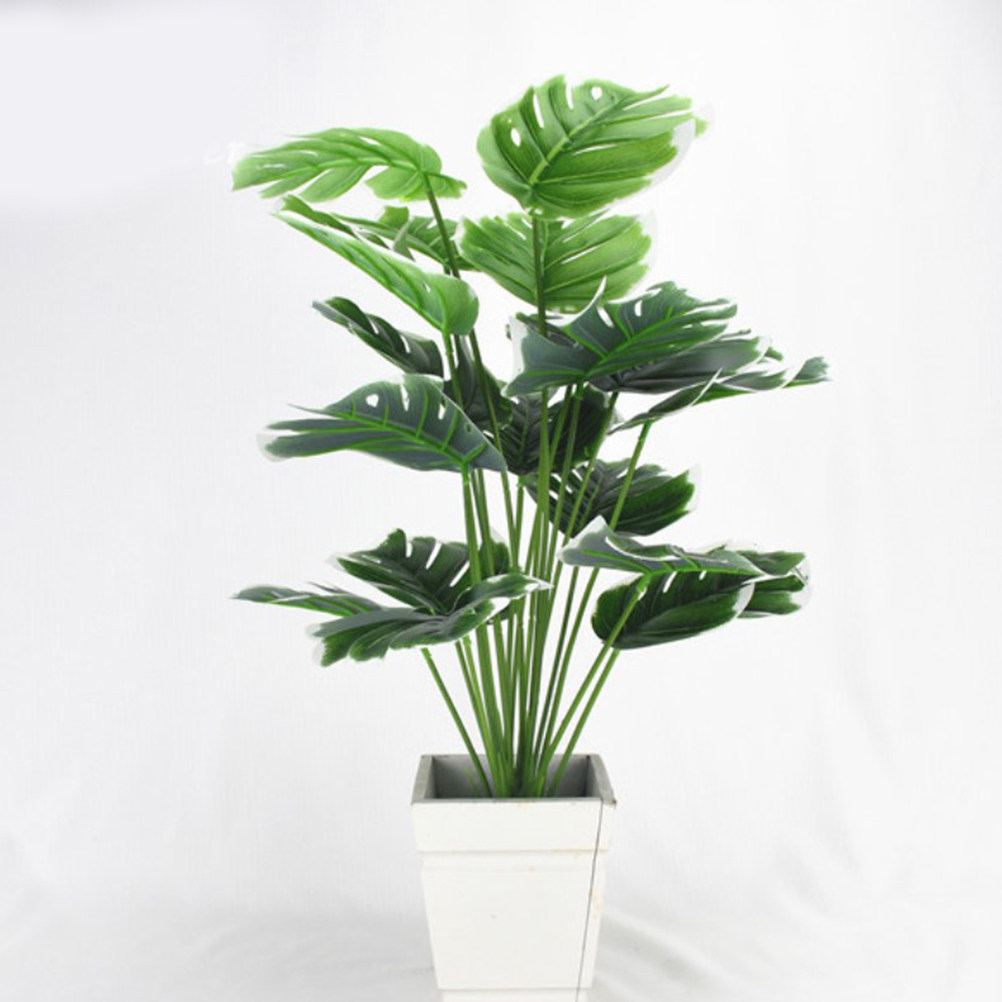 Home Decor Garden Ideas - 18 Dallı Yapay Monstera Yaprakları Simülasyon