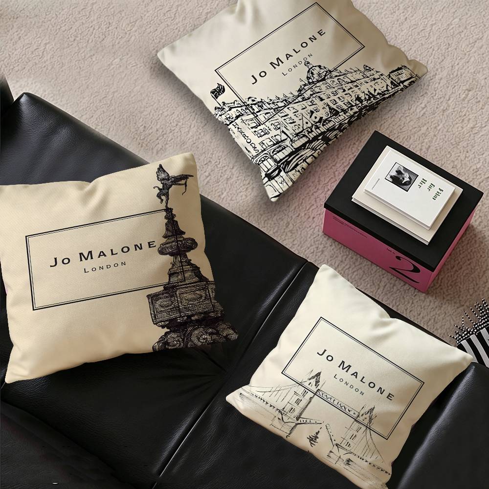 Home Decor Logo Design - J-Jo M-Malone LOGO Moda Yastık Kılıfı