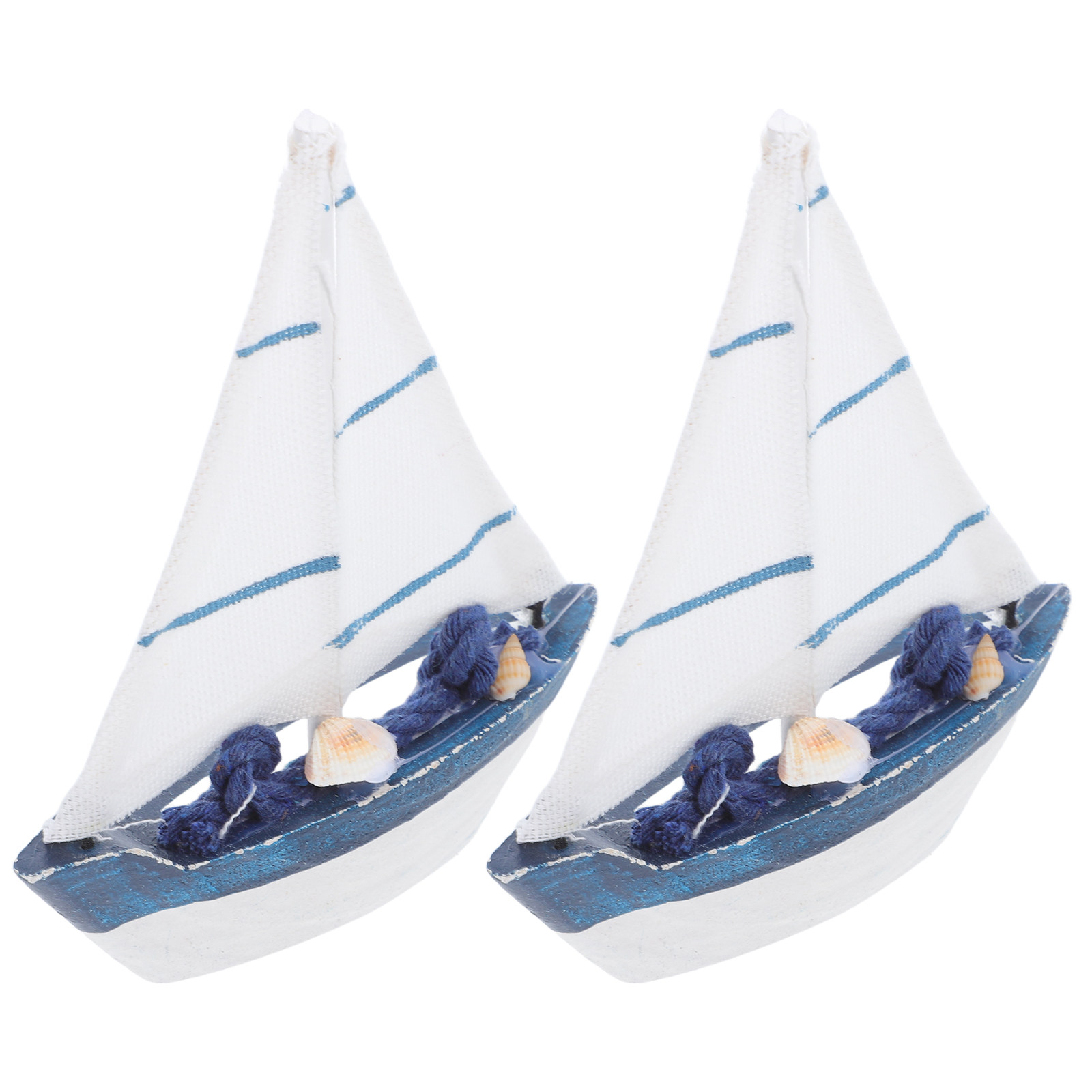 Home Decor Nautical - 2 adet Akdeniz Tarzı Ahşap Yelkenli