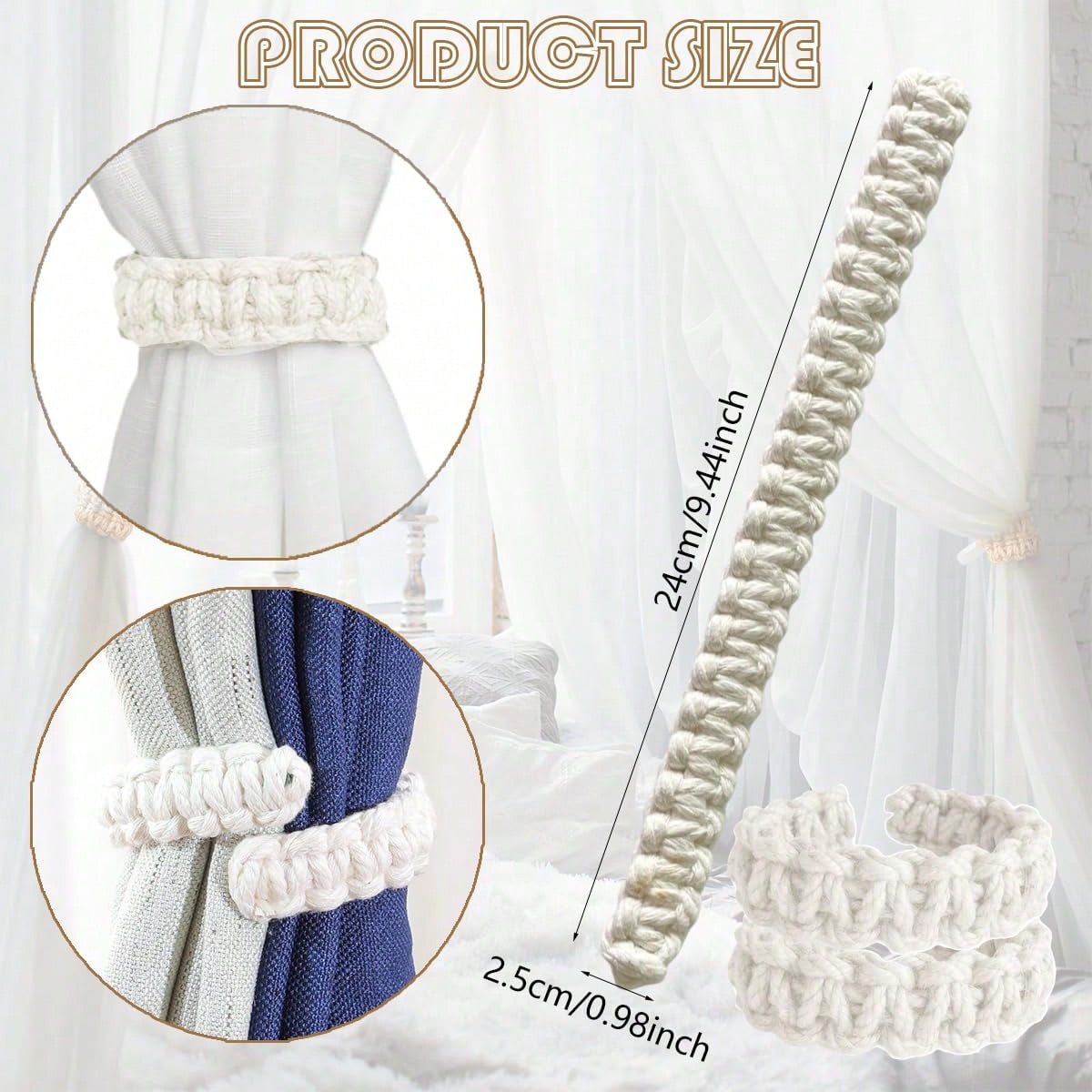 Home Decor White - Delme Gerektirmeyen Beyaz Pamuklu Halat Perde
