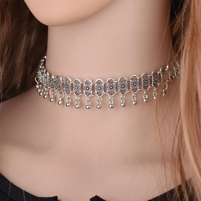 Boho Wind Chimes - Çingene Chainmaille Jingle Bells gerdanlık çiçek