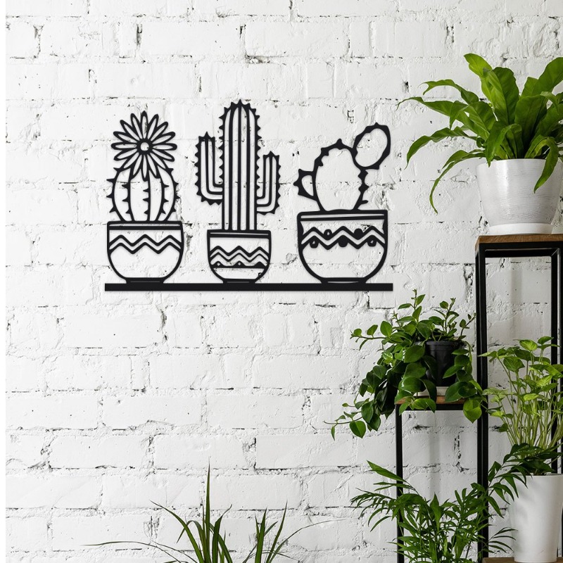 Home Decor Garden Ideas - Rustik Kaktüs Metal Duvar Dekoru Çöl