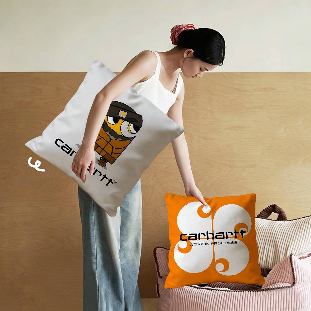 Home Decor Logo Design - C-Carharttes LOGO Akçaağaç Tasarım Minder Örtüsü