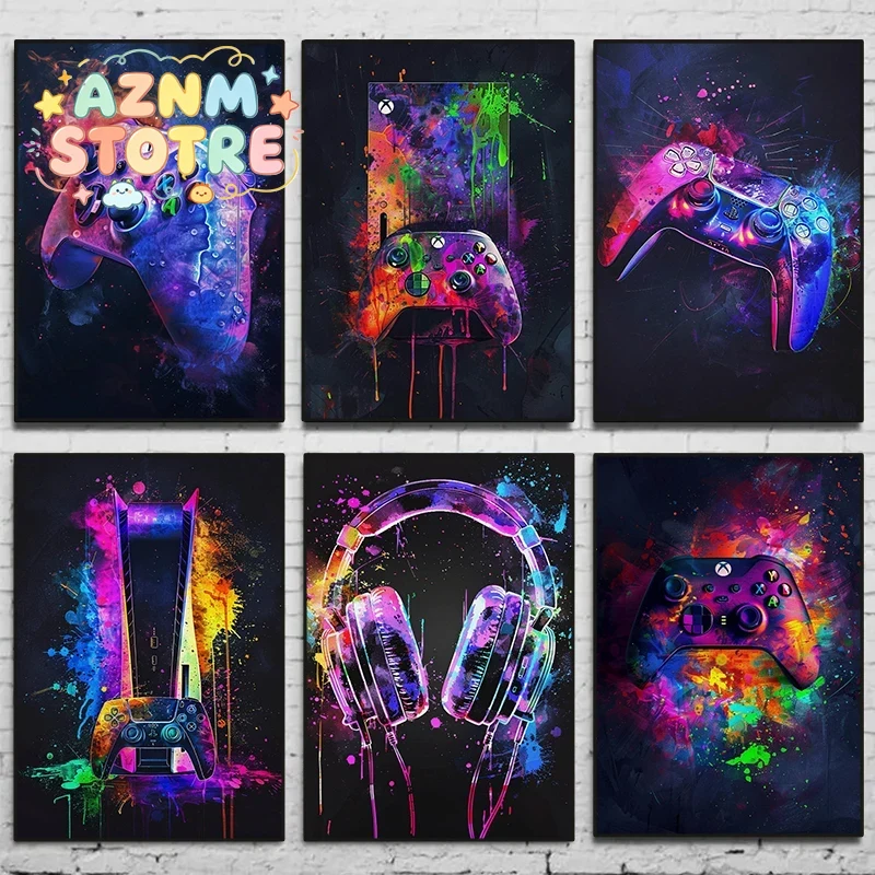 Home Decor Xbox Games - Suluboya Neon Video Oyunu Posterleri XBOX