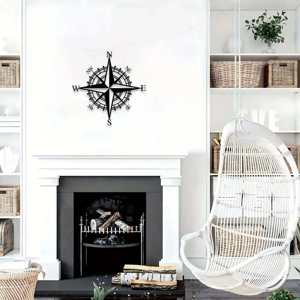 Home Decor Nautical - Oturma Odası için Metal Pusula Duvar