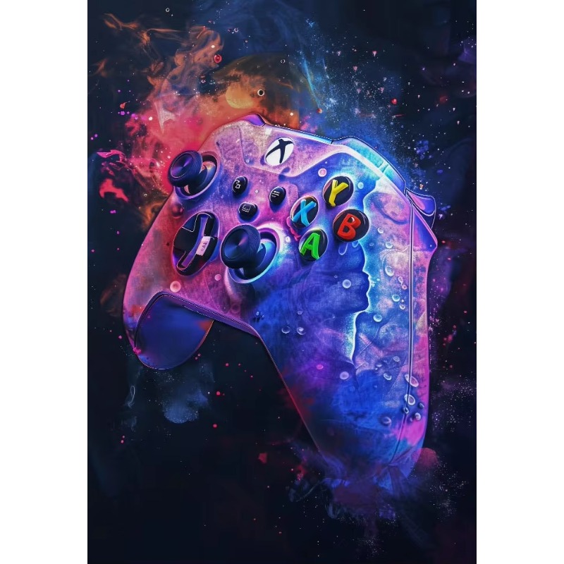 Home Decor Xbox Games - Sulu Boya Neon Video Oyunu Posterleri