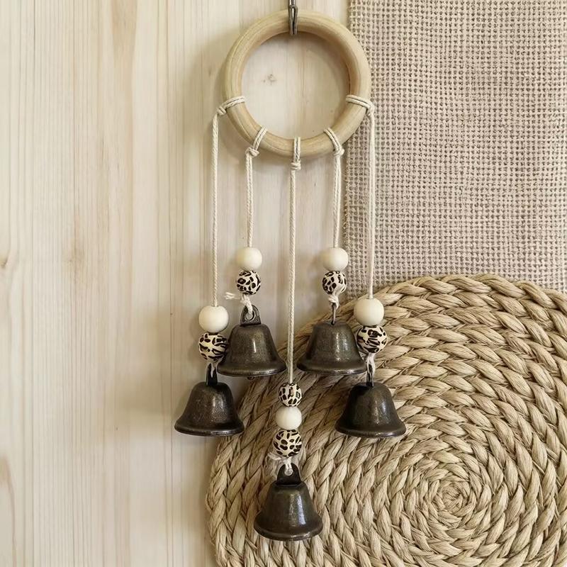 Boho Wind Chimes - Doğal Ahşap Çemberli ve Vintage Metal