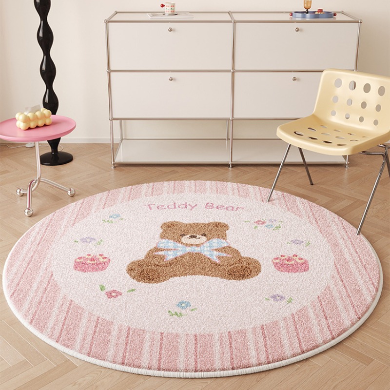 Home Decor Ig - Sevimli Yuvarlak Oturma Odası Dekoratif Halı
