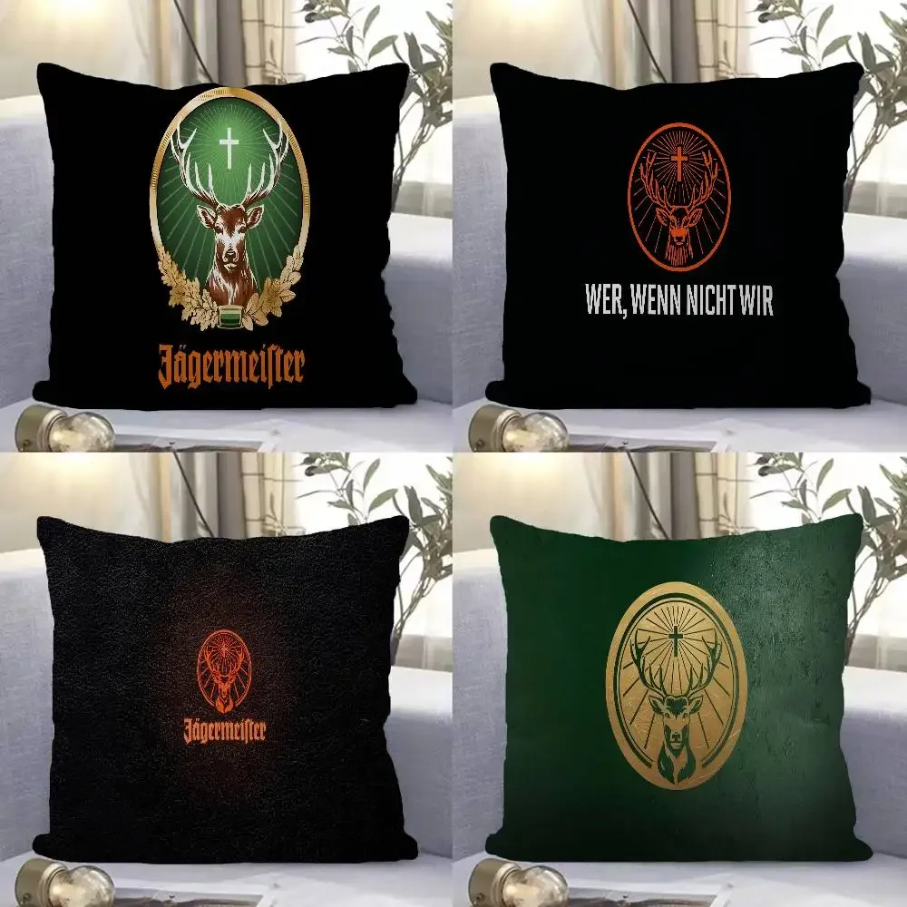 Home Decor Logo Design - J-Jagermeisteres Logo Akçaağaç Tasarım Minder Örtüsü