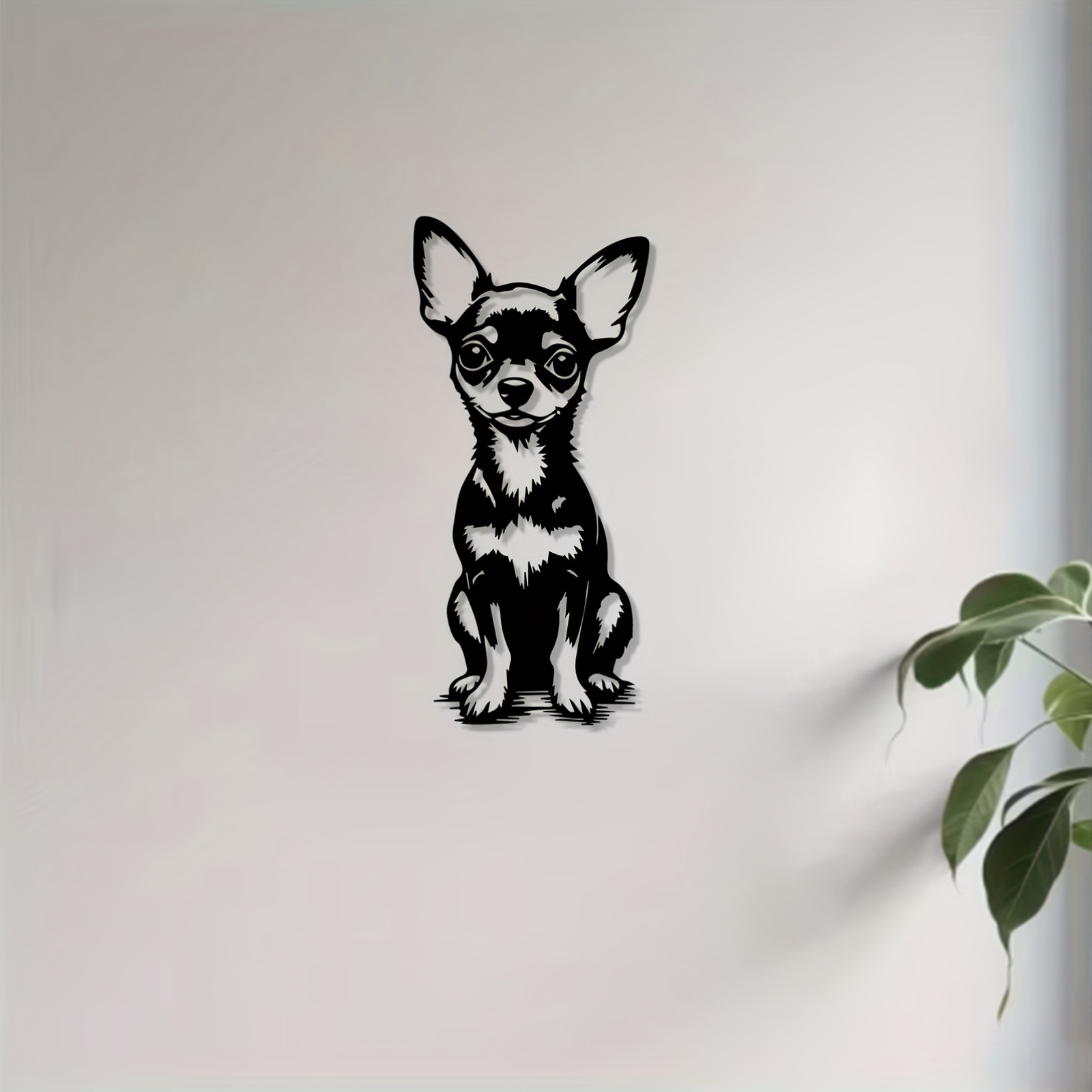 Home Decor Quirky - Modern Metal Duvar Sanatı Sevimli Chihuahua