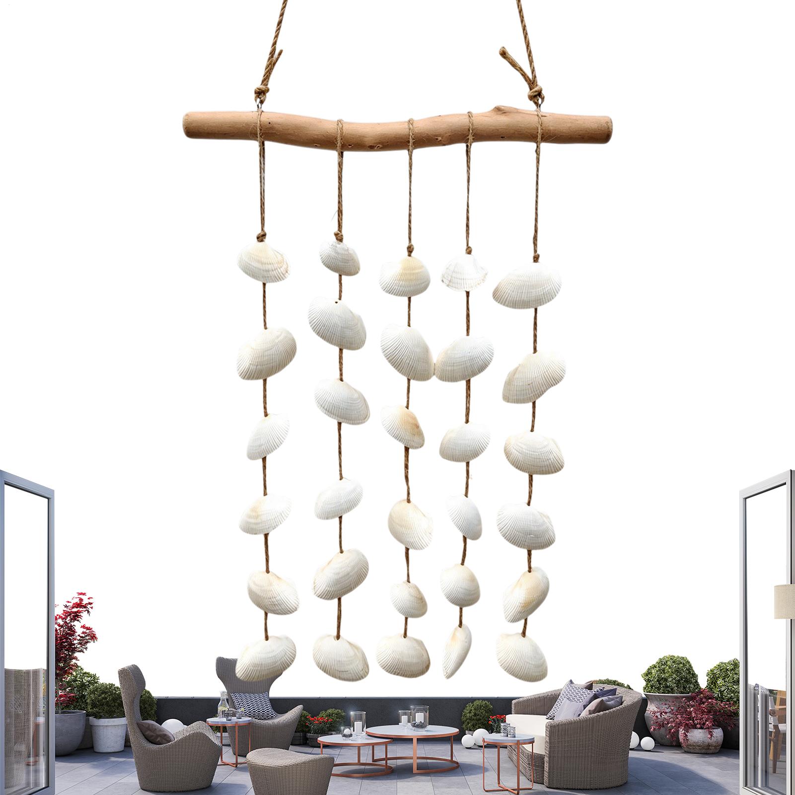 Boho Wind Chimes - Yüzen Ahşap Deniz Kabuğu Duvar Sanatı