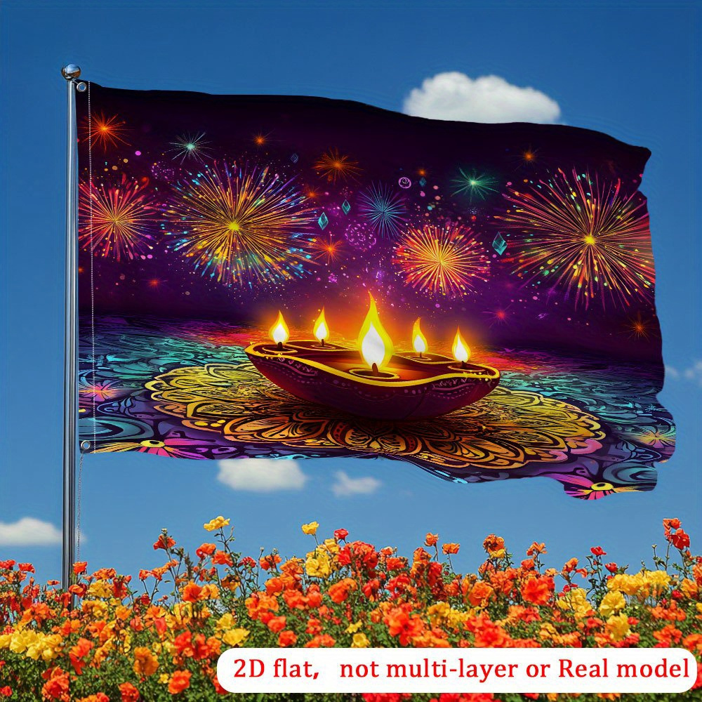 Home Decor Garden Ideas - Diwali Mum Işığı Gece Bahçe Bayrağı