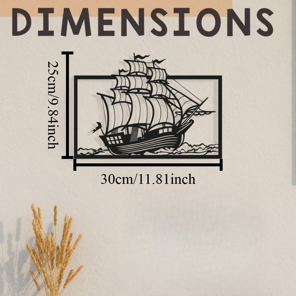 Metal Yelkenli Tekne Duvar San - Home Decor Nautical incelemesi ve fiyatı