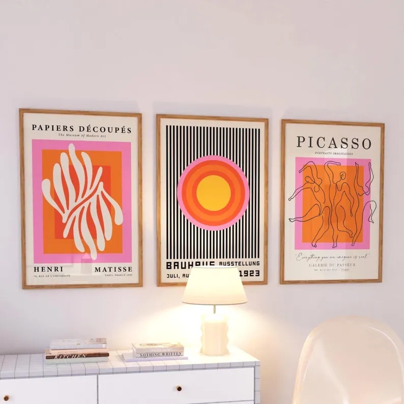 3 adetModern Turuncu Bauhaus V - Home Decor Solution incelemesi ve fiyatı