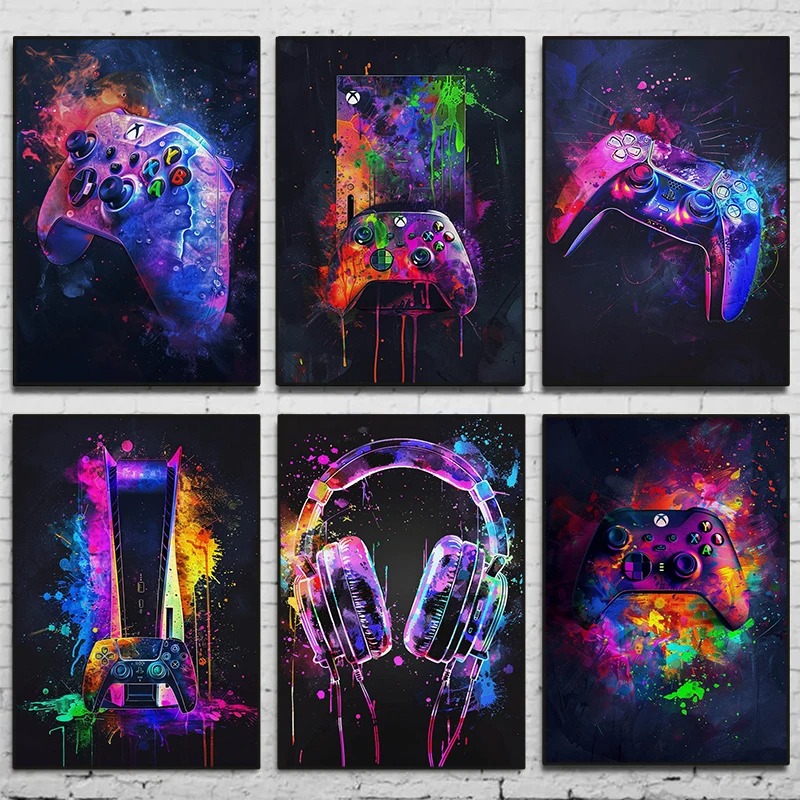 Sulu Boya Neon Video Oyunu Pos - Home Decor Xbox Games incelemesi ve fiyatı