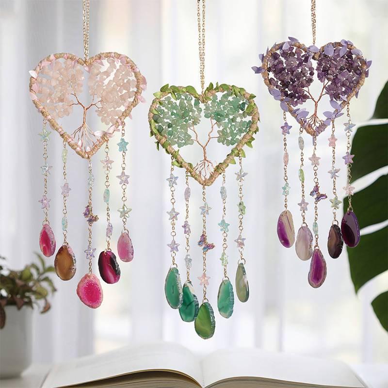 Kristal Mor Ametist Kuvars Hay - Boho Wind Chimes incelemesi ve fiyatı