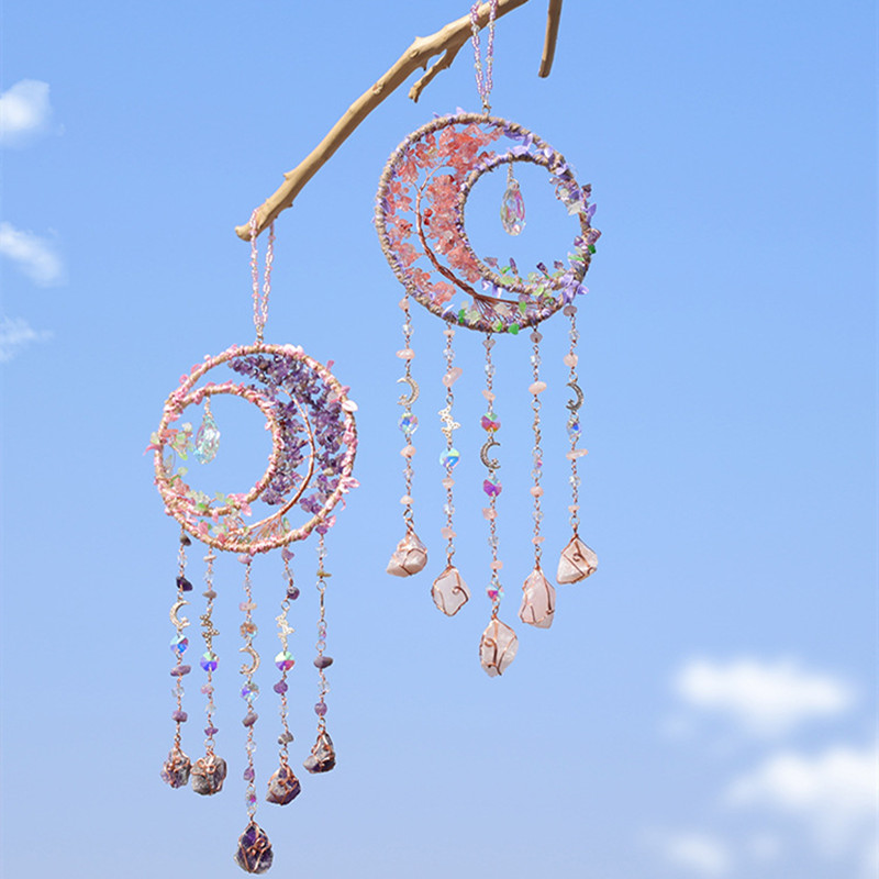 Kristal Mor Ametist Kuvars Hay - Boho Wind Chimes incelemesi ve fiyatı