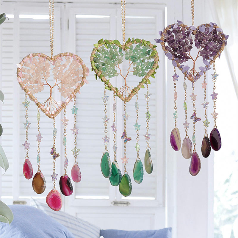 Kristal Mor Ametist Kuvars Hay - Boho Wind Chimes incelemesi ve fiyatı
